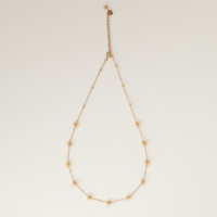 Cream Flower Bead Necklace