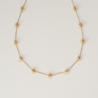 Cream Flower Bead Necklace. AMIE, Paris