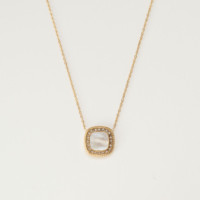Square Pearl and Cubic Zirconia Necklace. AMIE, Paris