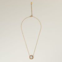Square Pearl And Cubic Zirconia Pendant Necklace