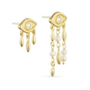 Evelyn asymmetrical eye earrings - Pure By Nat - Silverado Jewellery