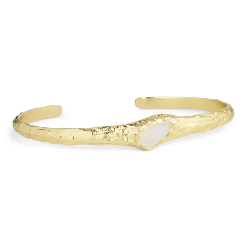Adeline cuff bangle with moonstone - Pure By nat - Silverado Jewellery