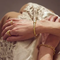 Adeline cuff bangle with moonstone - Pure By nat - Silverado Jewellery