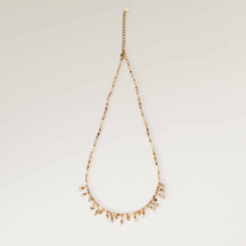 Beaded Necklace with Dangling Charm Details