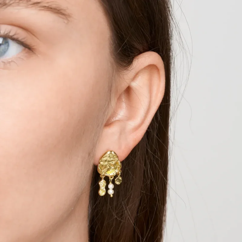 Delilah pearl drop stud earrings - Pure By Nat - Silverado Jewellery