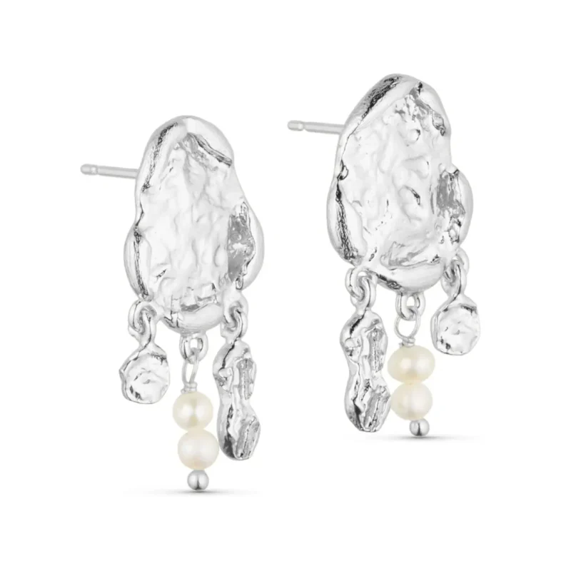 Delilah pearl drop stud earrings - Pure By Nat - Silverado Jewellery