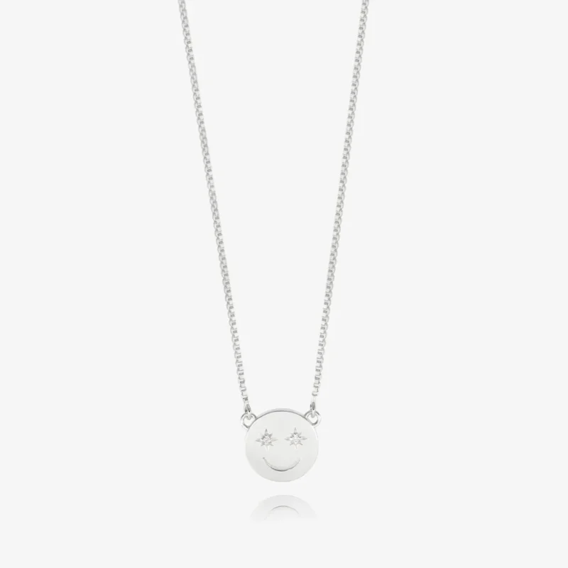 silver mini happy face necklace - Rachel Jackson - Silverado Jewellery