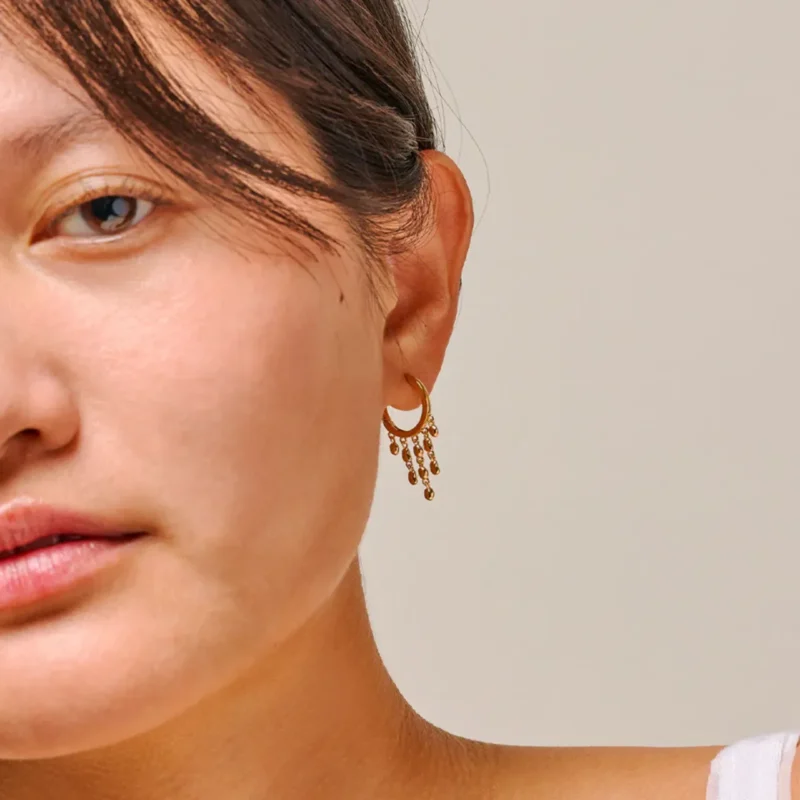 Nara rain hoop earrings - ENAMEL Copenhagen - Silverado Jewellery