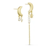 Noelle asymmetrical moon earrings - Pure By Nat - Silverado Jewellery