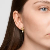 Noelle asymmetrical moon earrings - Pure By Nat - Silverado Jewellery
