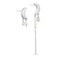 Noelle asymmetrical moon earrings - Pure By Nat - Silverado Jewellery