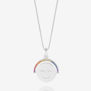 Silver rainbow happy spinner face necklace - Rachel Jackson - Silverado Jewellery Silver rainbow happy spinner face necklace - Rachel Jackson - Silverado Jewellery