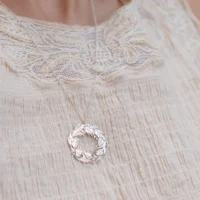 Exclusive - Silver Feather Wreath Necklace
