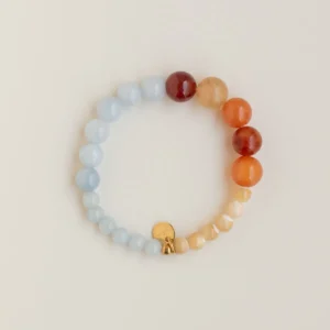 Carnelian agate and aquamarine beaded bracelet - PALOMA - Silverado Jewellery Carnelian agate and aquamarine beaded bracelet - PALOMA - Silverado Jewellery