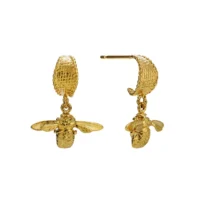 Basket weave hoop earring with engraved bee - Alex Monroe - Silverado Jewellery Basket weave hoop earring with engraved bee - Alex Monroe - Silverado Jewellery