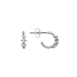 Silver bobble cubic zirconia hoop earrings - Silverado Classics - Silverado Jewellery