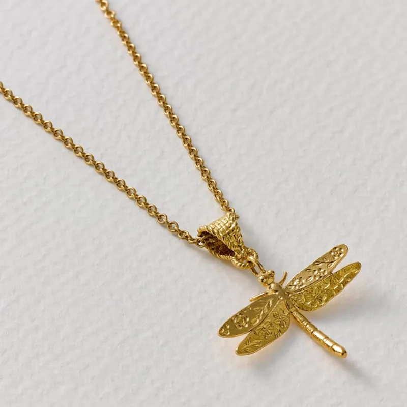 engraved dragonfly pendant necklace - Alex Monroe - Silverado Jewellery