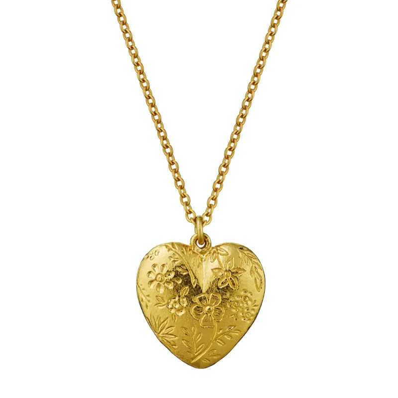 Engraved heart necklace - Alex Monroe - Silverado Jewellery