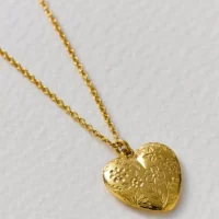 Engraved heart necklace - Alex Monroe - Silverado Jewellery