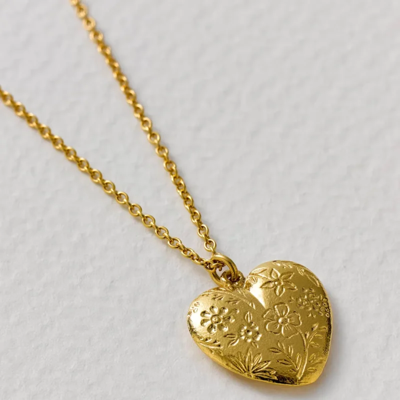 Engraved heart necklace - Alex Monroe - Silverado Jewellery