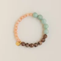 Jade and leopard skin beaded bracelet - PALOMA - Silverado Jewellery