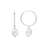 Silver pearl hoop earrings - Silverado Classics - Silverado Jewellery