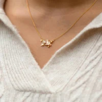 Inline wild rose and bee necklace - Alex Monroe - Silverado Jewellery