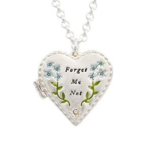 silver floral locket necklace Silver Floral Heart Locket Necklace