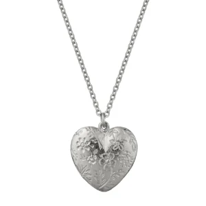 Silver Engraved heart necklace - Alex Monroe - Silverado Jewellery