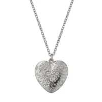 Silver Engraved heart necklace - Alex Monroe - Silverado Jewellery
