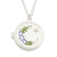 Silver Nightshade Moon Locket Necklace