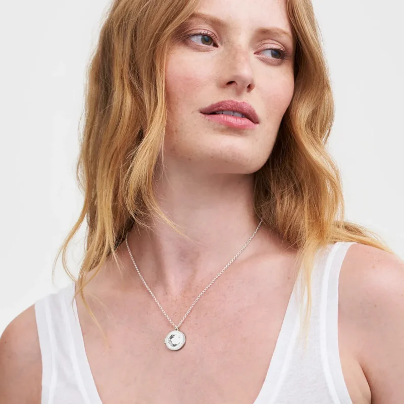Silver Nightshade Moon Locket Necklace