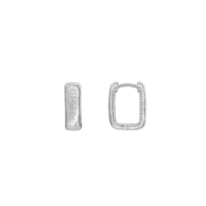 Silver textured oblong hoop earrings - Silverado Classics - Silverado Jewellery