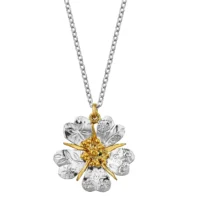 Floral engraved wild rose necklace - Alex Monroe - Silverado Jewellery