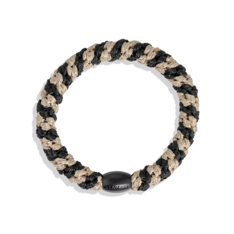 KKNEKKI black-beige stripe hair tie - KKNEKKI - Silverado Jewellery