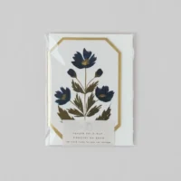 Botanical blue flower concertina card - Katie Housley - Silverado Jewellery