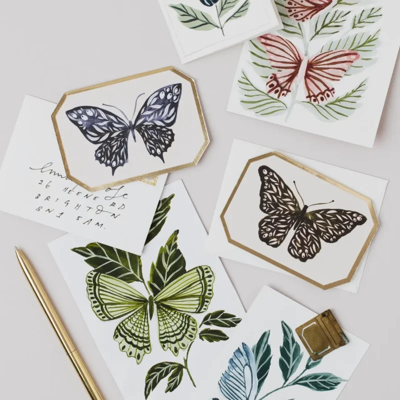 botanical butterfly concertina card - Katie Housley - Silverado Jewellery