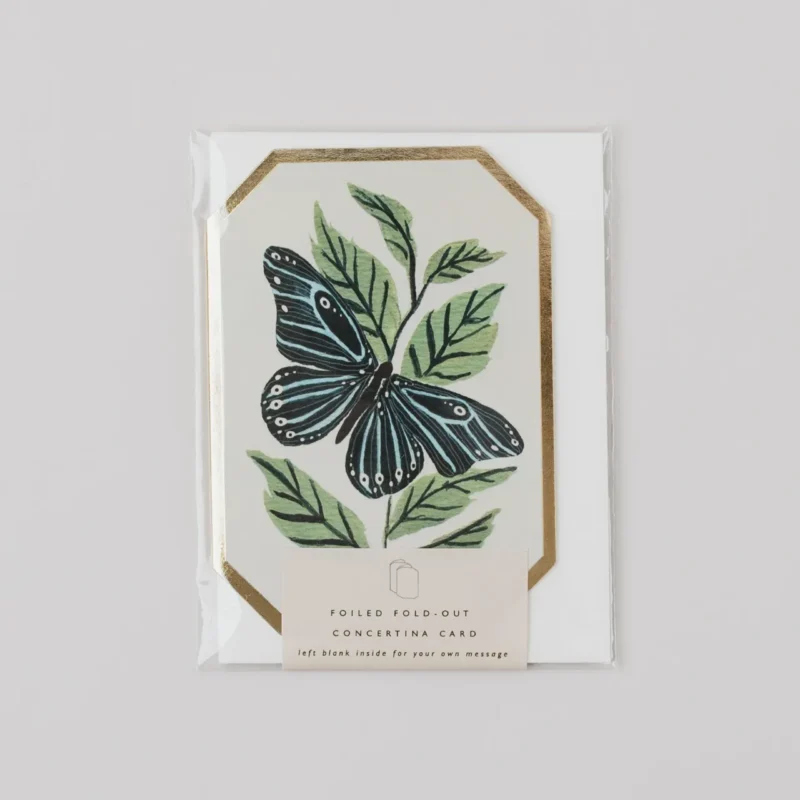 botanical butterfly concertina card - Katie Housley - Silverado Jewellery