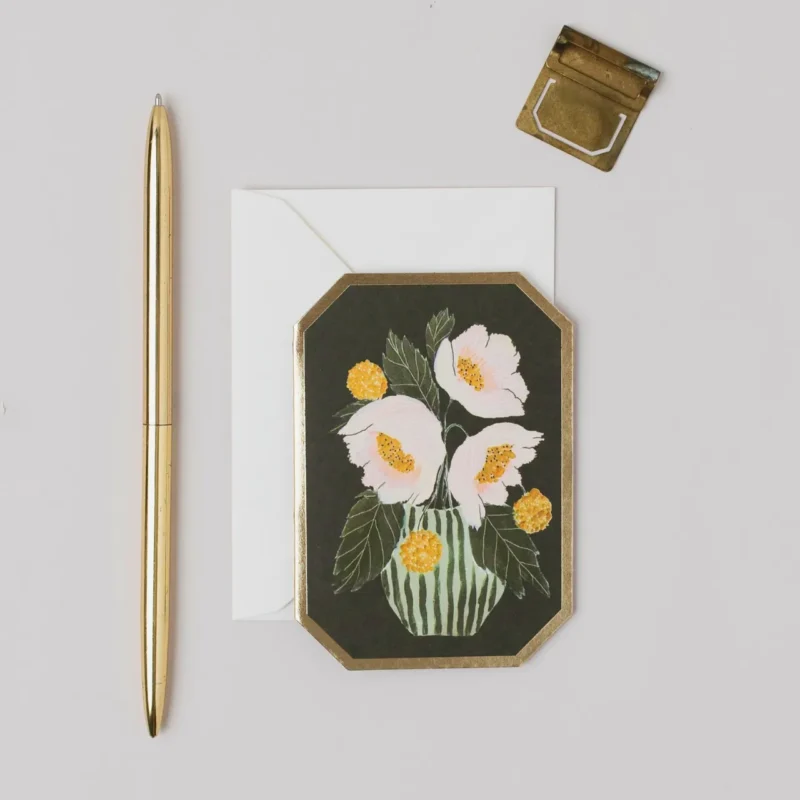 Mini botanical anemone card - Katie Housley - Silverado Jewellery