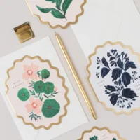 Happy birthday botanical scallop card - Katie Housley - Silverado Jewellery