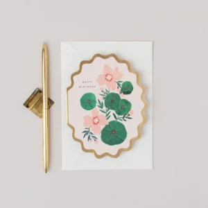Happy birthday botanical scallop card - Katie Housley - Silverado Jewellery