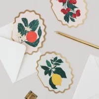 Orange Botanical scallop card - Katie Housley - Silverado jewellery