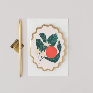 Orange Botanical scallop card - Katie Housley - Silverado jewellery Orange Botanical scallop card - Katie Housley - Silverado jewellery