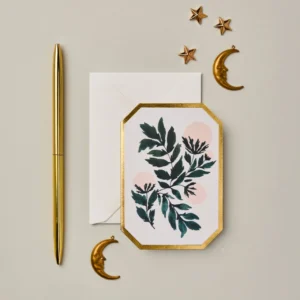 Mini botanical peonies card - Katie Housley - Silverado Jewellery