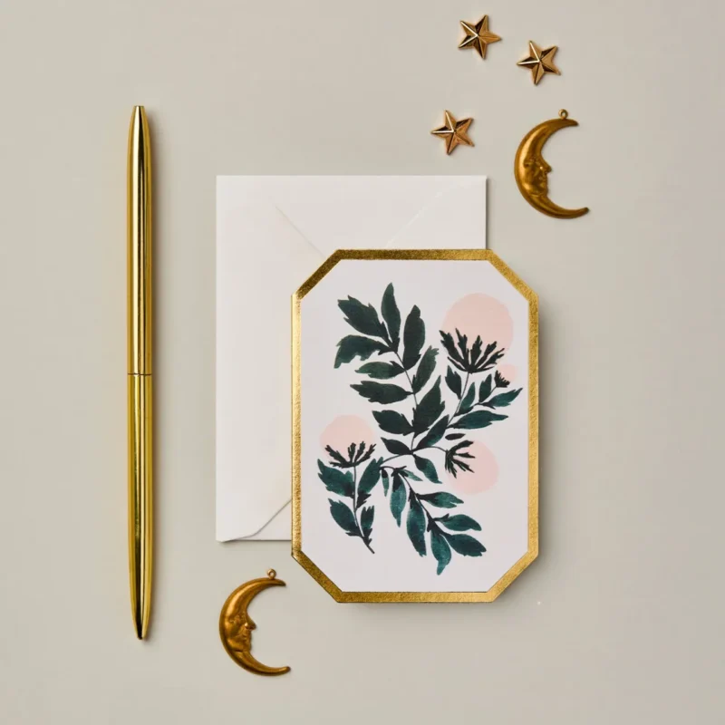 Mini botanical peonies card - Katie Housley - Silverado Jewellery