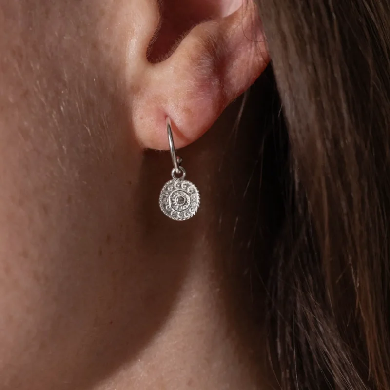Silver antique coin earrings - One and Eight - Silverado Jewellery