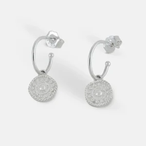 Silver antique coin earrings - One and Eight - Silverado Jewellery