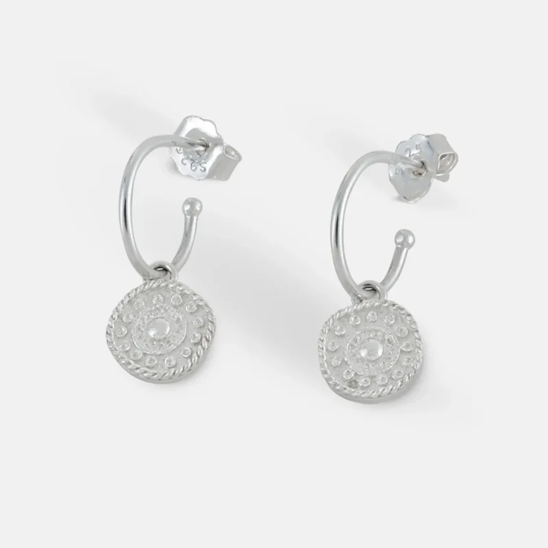 Silver antique coin earrings - One and Eight - Silverado Jewellery