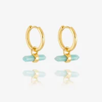 Tranquility Amazonite Huggie Hoop Earrings