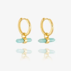 RJ Amazonite Earring Tranquility Amazonite Huggie Hoop Earrings